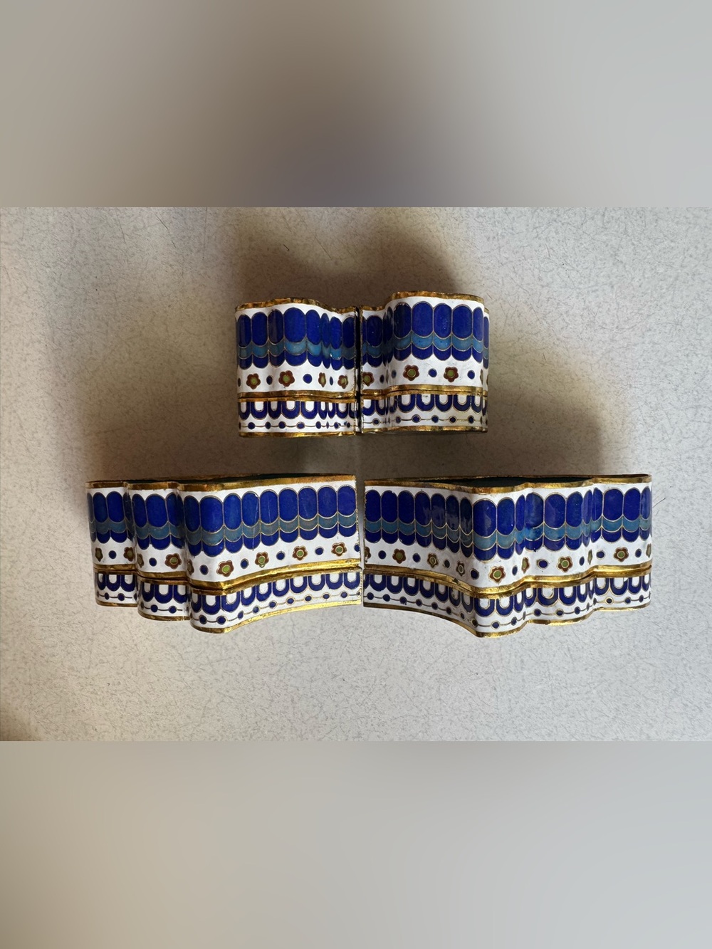 Vintage 4-piece Cloisonné Butterfly Trinket Boxes - Picture 5 of 7